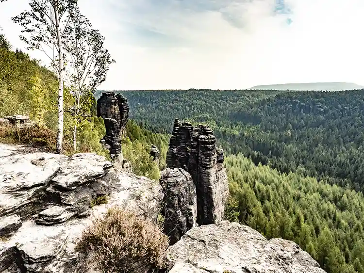 Elbsandsteingebirge - Blick von der Grenzplatte zum Hohen Schneeberg