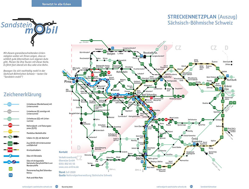 Liniennetz Elbsandsteingebirge