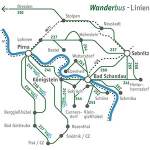 Wanderbus im Elbsandsteingebirge