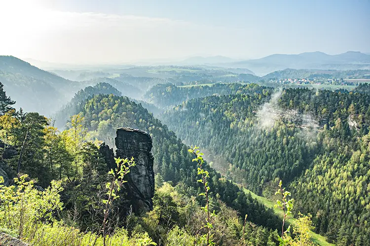 Sächsische Schweiz - Blick von der Aussichtsterrasse ins Polenztal