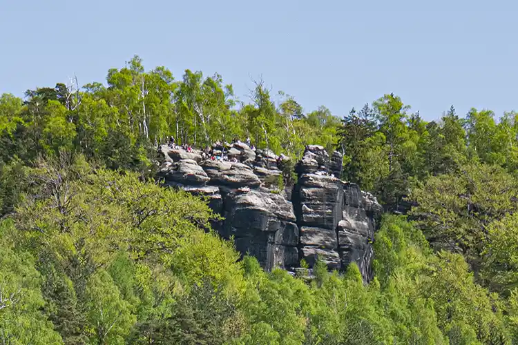 Elbsandsteingebirge - Blick von der Höllenwand zur Carolaaussicht
