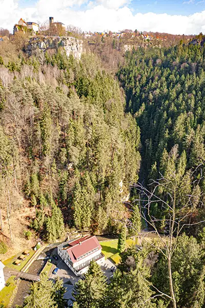 Blick von der Hocksteinaussicht ins Polenztal