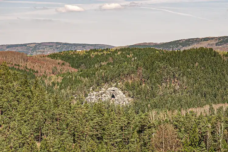 Sächsische Schweiz - Blick zur Kleinsteinhöhle vom Pohlshorn